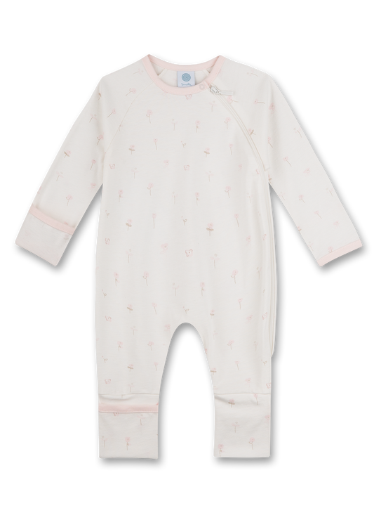 Small Pink Flowers Romper in Organic Cotton