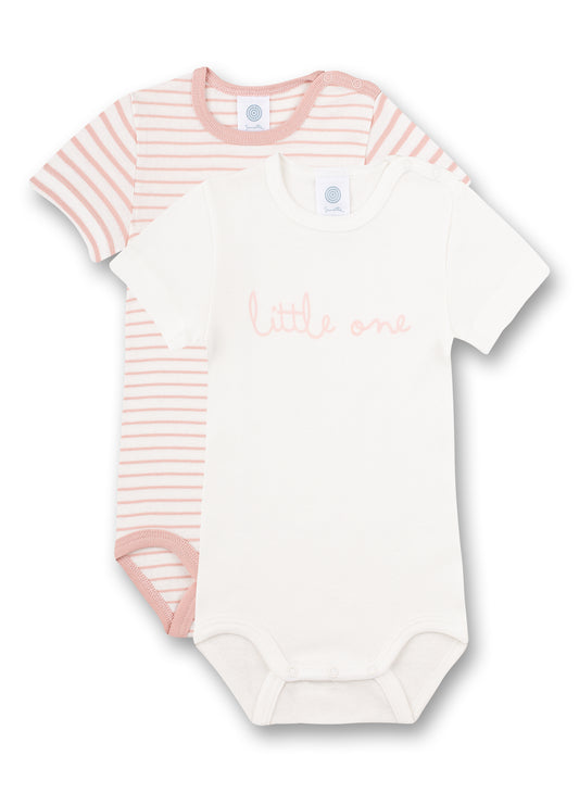 2 Little One Pink/Milk Bodysuits in Organic Cotton