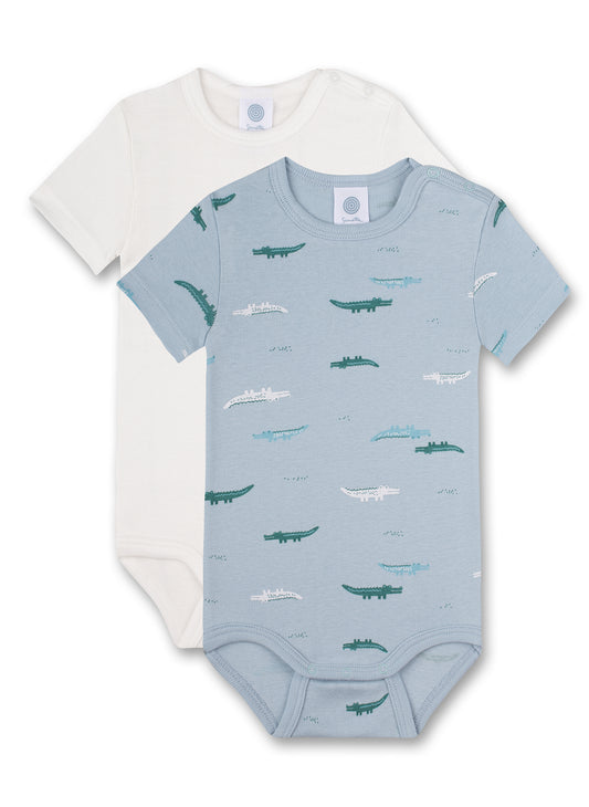 2 Crocodile Bodysuits in Organic Cotton