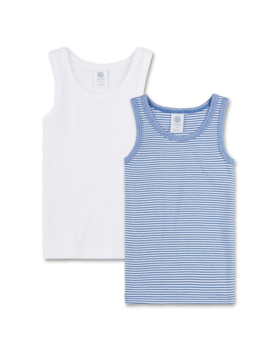 2 Striped/White Tank Tops in Organic Cotton