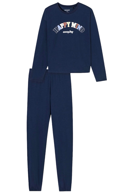 Happy Mind Girl's Long Pajamas in Organic Cotton