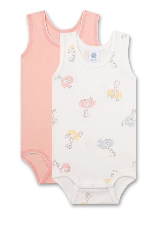 2 body canottiera Giraffe in cotone biologico (62 e 74 cm)