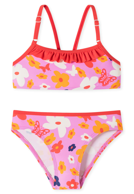 Bikini bambina Floreale in poliestere riciclato (7/8 anni)