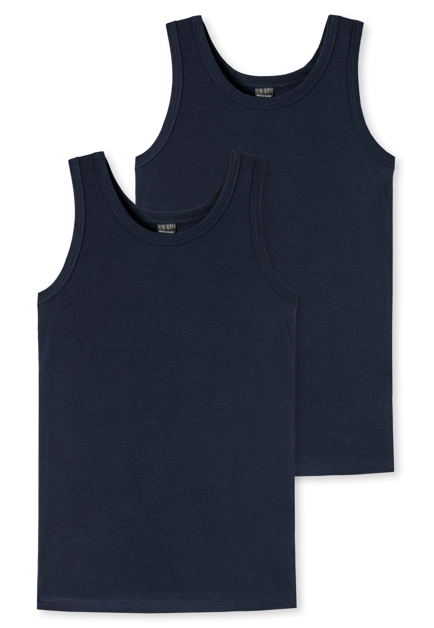 2 nachtblaue Tanktops aus Bio-Baumwolle