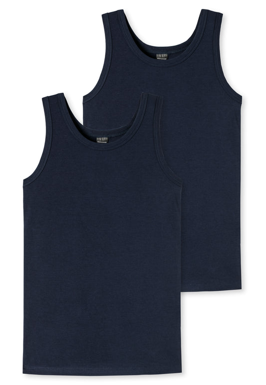 2 Midnight Blue Tank Tops in Organic Cotton