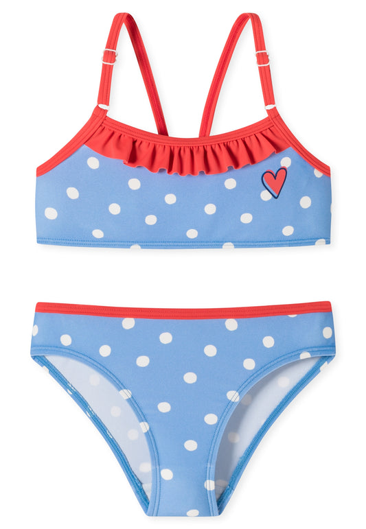 Bikini bambina Pois/Cuore in poliestere riciclato