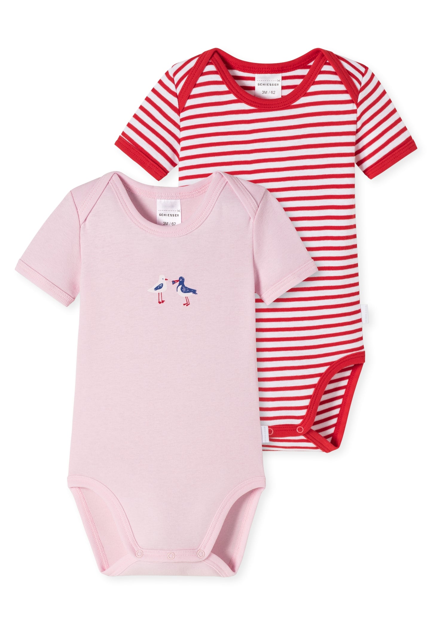 2 Body m/m bambina Gabbiani in cotone biologico