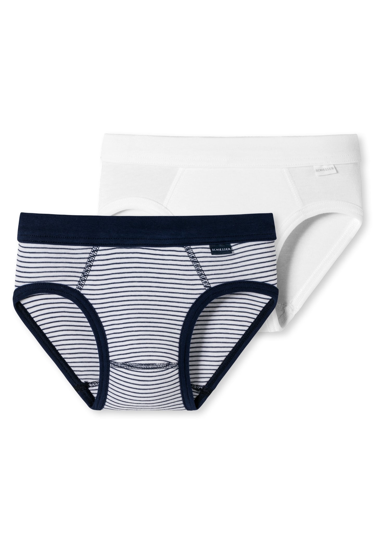 2 Slip Bambino Righe Blu/Bianco in Cotone Biologico