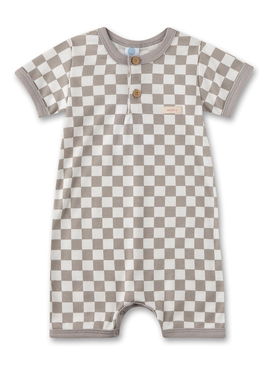 Short Checkered Playsuit in Organic Cotton -221994-