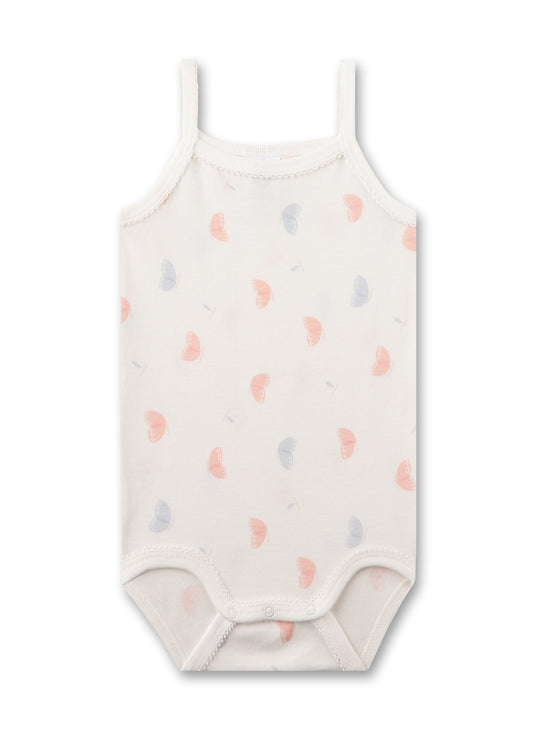 Girl's Bodysuit with Thin Straps Butterflies in Organic Cotton