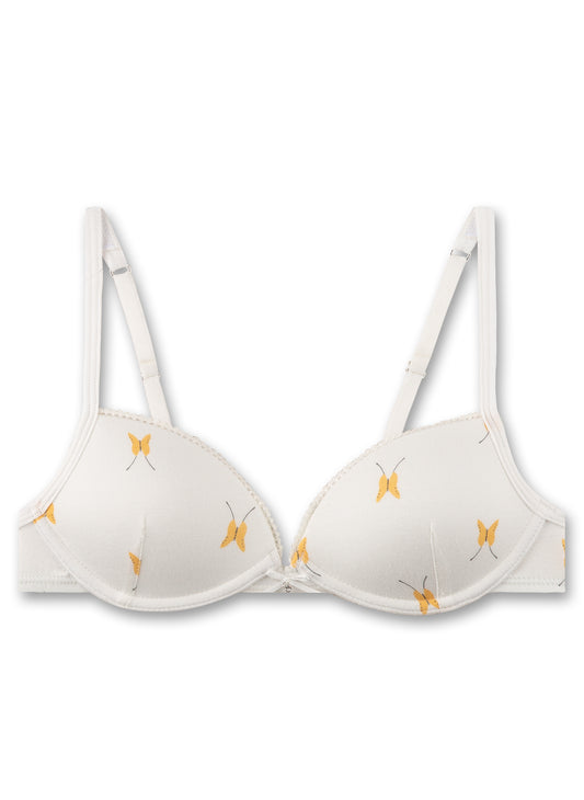 Yellow Butterflies Non-Wired Bra in Organic Cotton and Modal