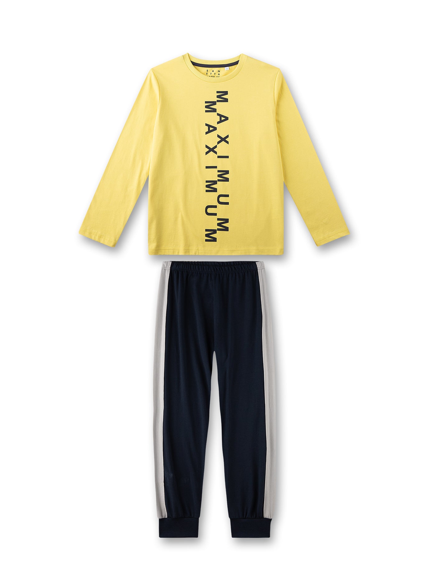 Yellow Boy's Long Pajamas in Organic Cotton