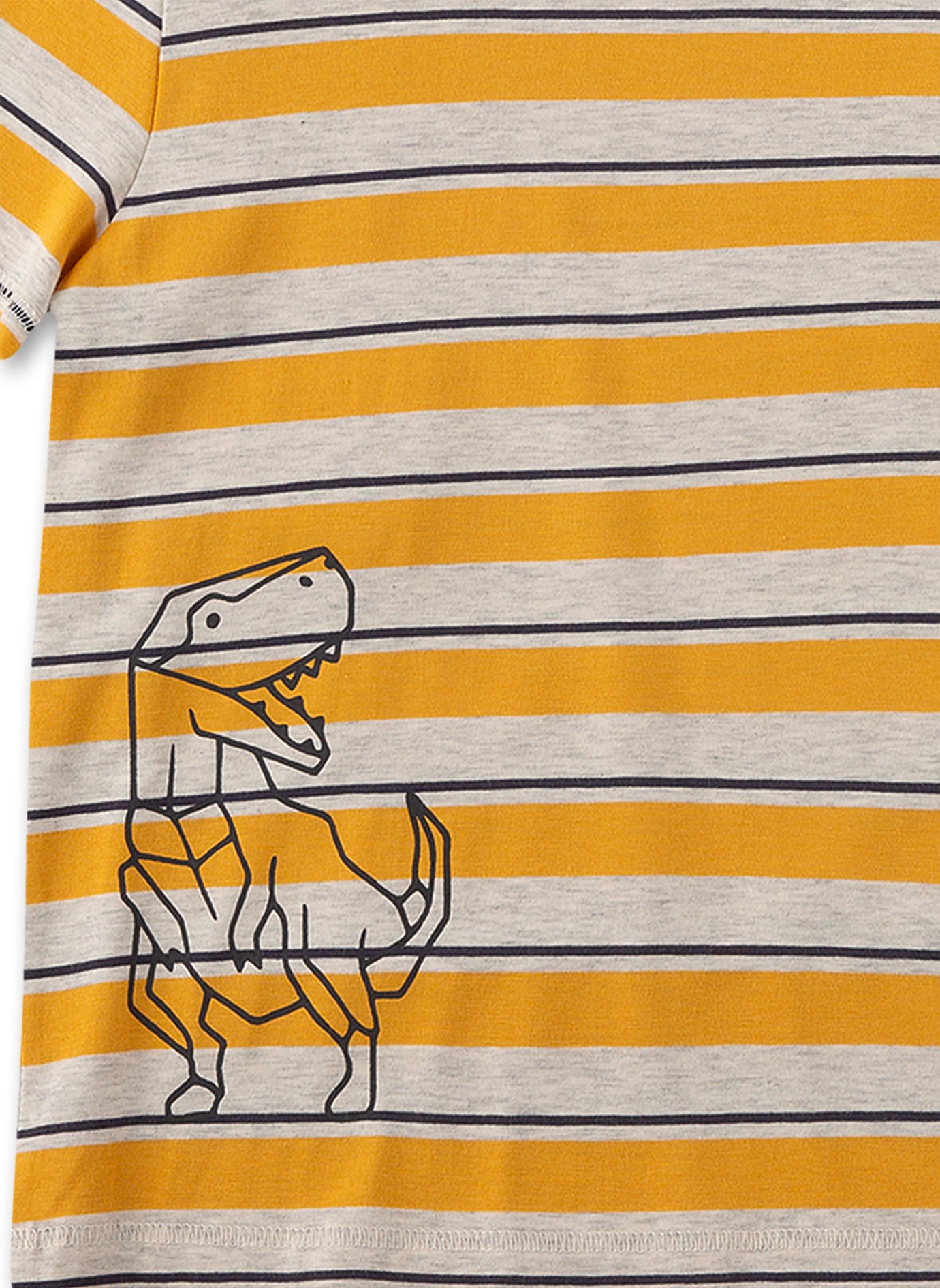 Short Striped/Dinosaur Pajamas in Organic Cotton -233318-