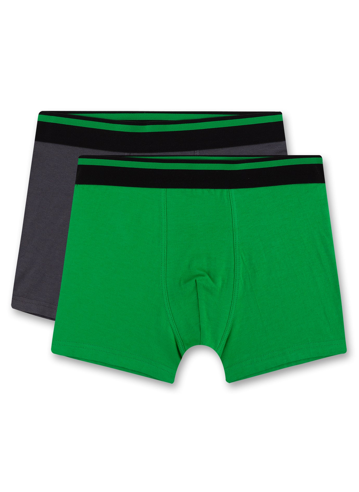 2 Boxer Antracite/Verde Ragazzo in Cotone Organico