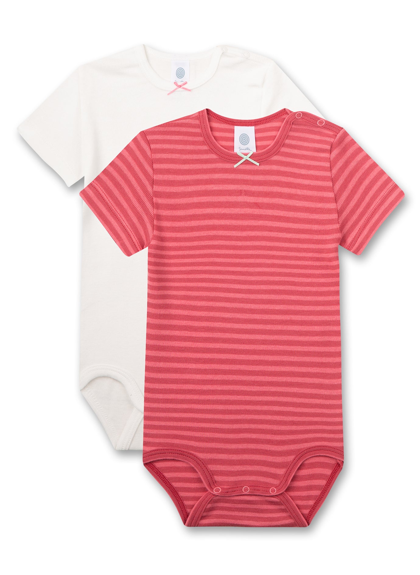 2 Body m/m righe/panna bambina in cotone biologico