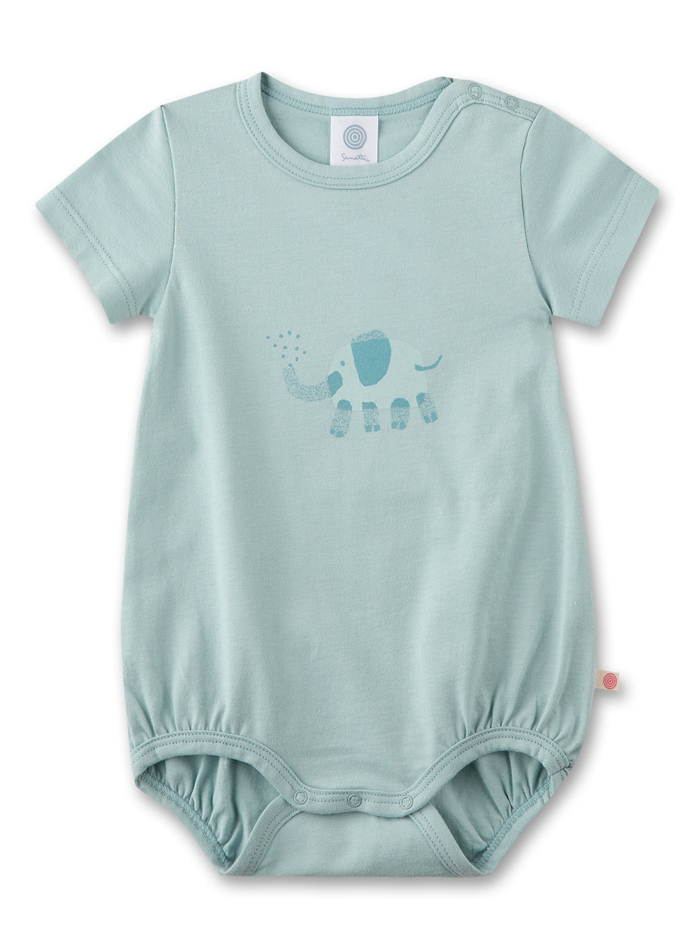 Body m/m Elefante Azzurro in cotone organico