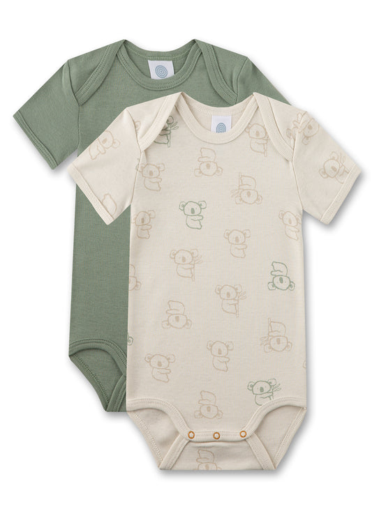 2 Bodysuits m/m Koala and Green in Organic Cotton