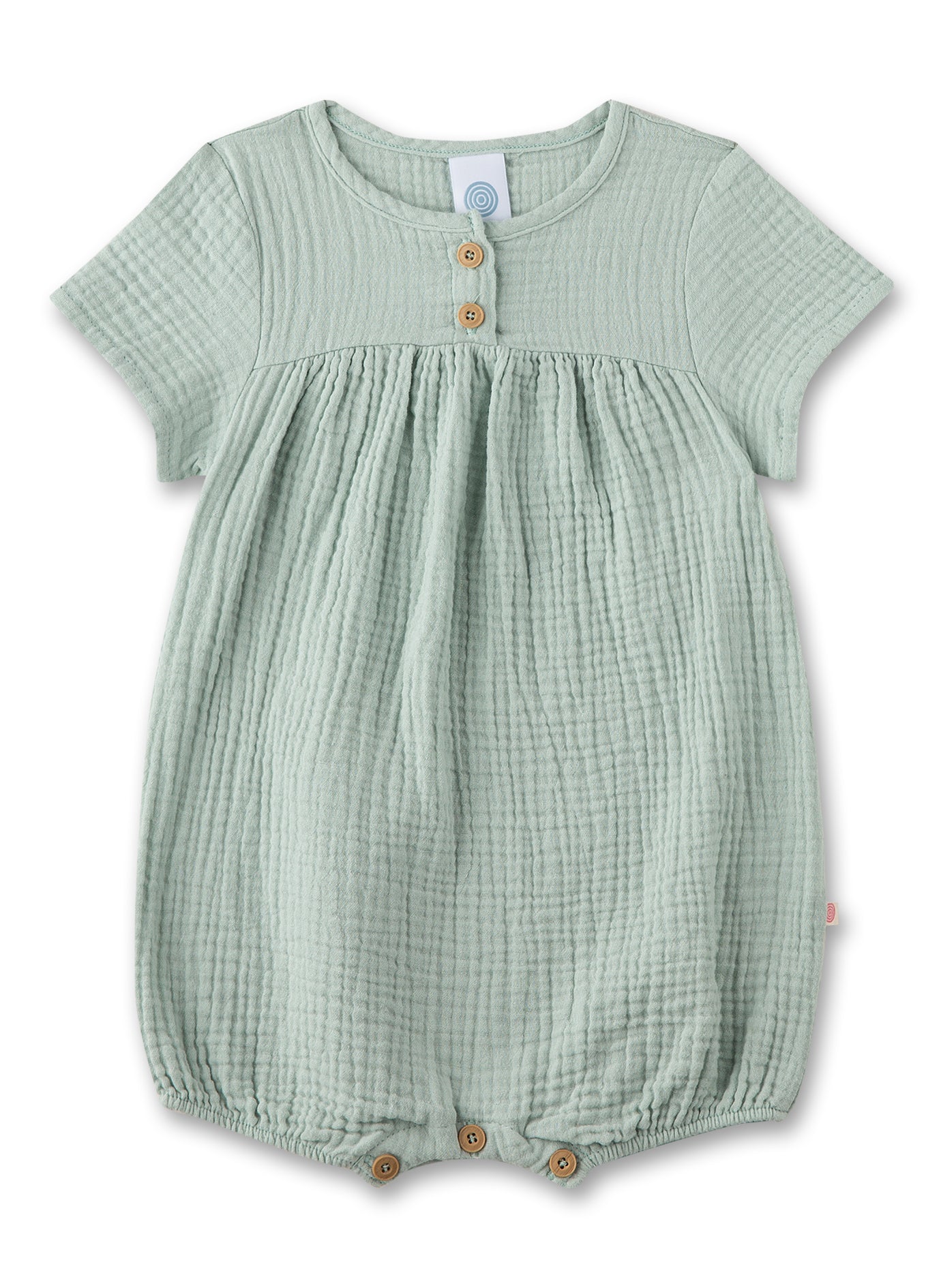 Sage Baby Girl Romper in Organic Cotton Muslin